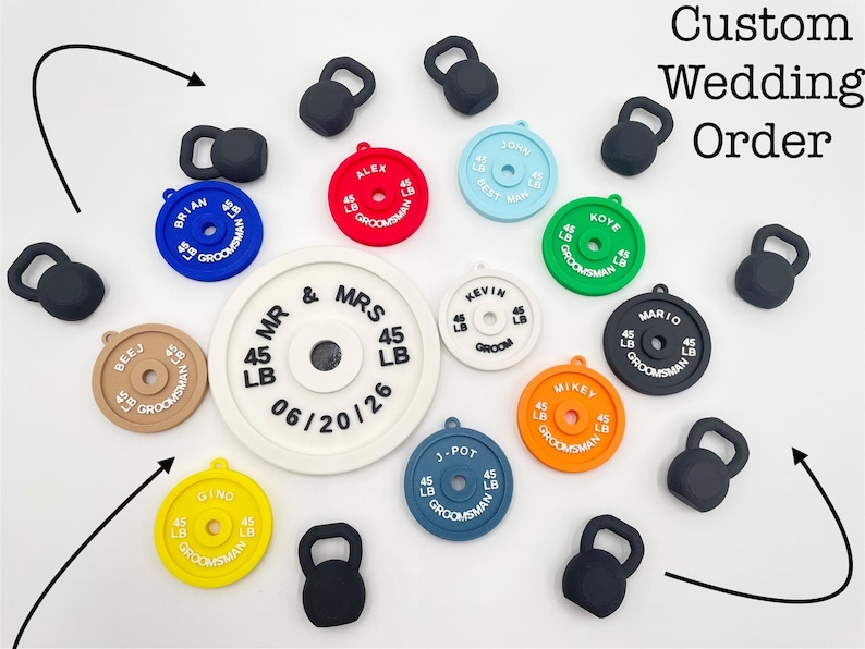 Personalized 45 LB Weight Plate Keychain | Custom Name | Gym Accessory ...