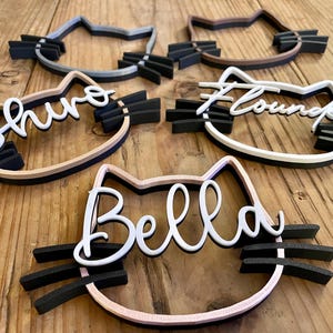 Gepersonaliseerd kattenbord | Aangepast naambord | Kattenbord | Voedselbord | Wanddecoratie | Gepersonaliseerd bord | Cadeaus voor huisdieren | Cadeau | Mam | Katje | Catio