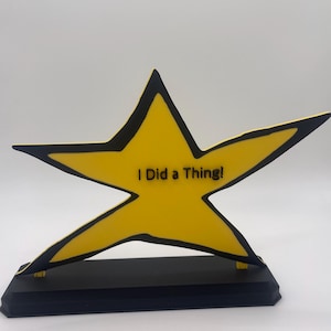 Funny Custom Gold Star Trophy: 3D Printed Personalized Award
