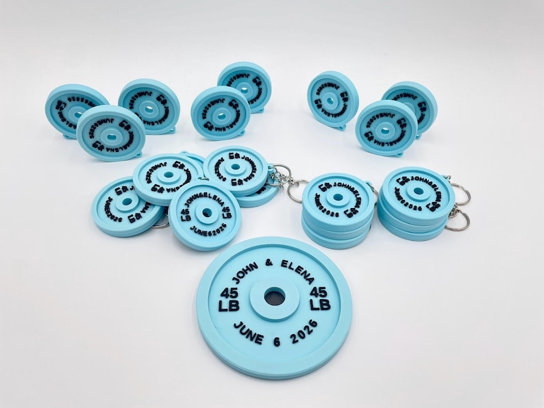 Personalized 45 LB Weight Plate Keychain | Custom Name | Gym Accessory ...