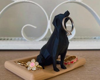 Yellow Lab Gift Dog Ring Holder Labrador Cake Topper Handmade Ceramic Sculpture Etsy