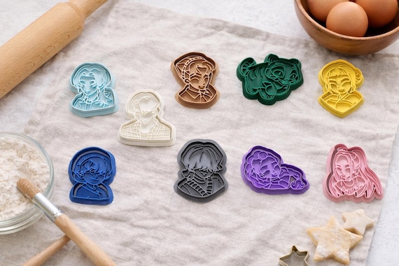 Anime Cookie Cutter Set | Character Fondant Cutters | Cute Baking Cutters | Cookie Stamp Set | Gift for Anime Fans