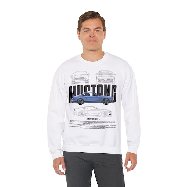 Custom Mustang GT Sweatshirt - V8 Engine Enthusiast - Perfect for Car Meets & Shows - Unique Gift for American Muscle Car and Petrolheads