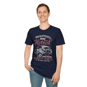 Hotrod Muscle Car Tee - Smokin&#39; V8 Engine Design, Premium Quality T-Shirt for Car Enthusiasts, American Muscle Car, Perfect Gearhead Gift