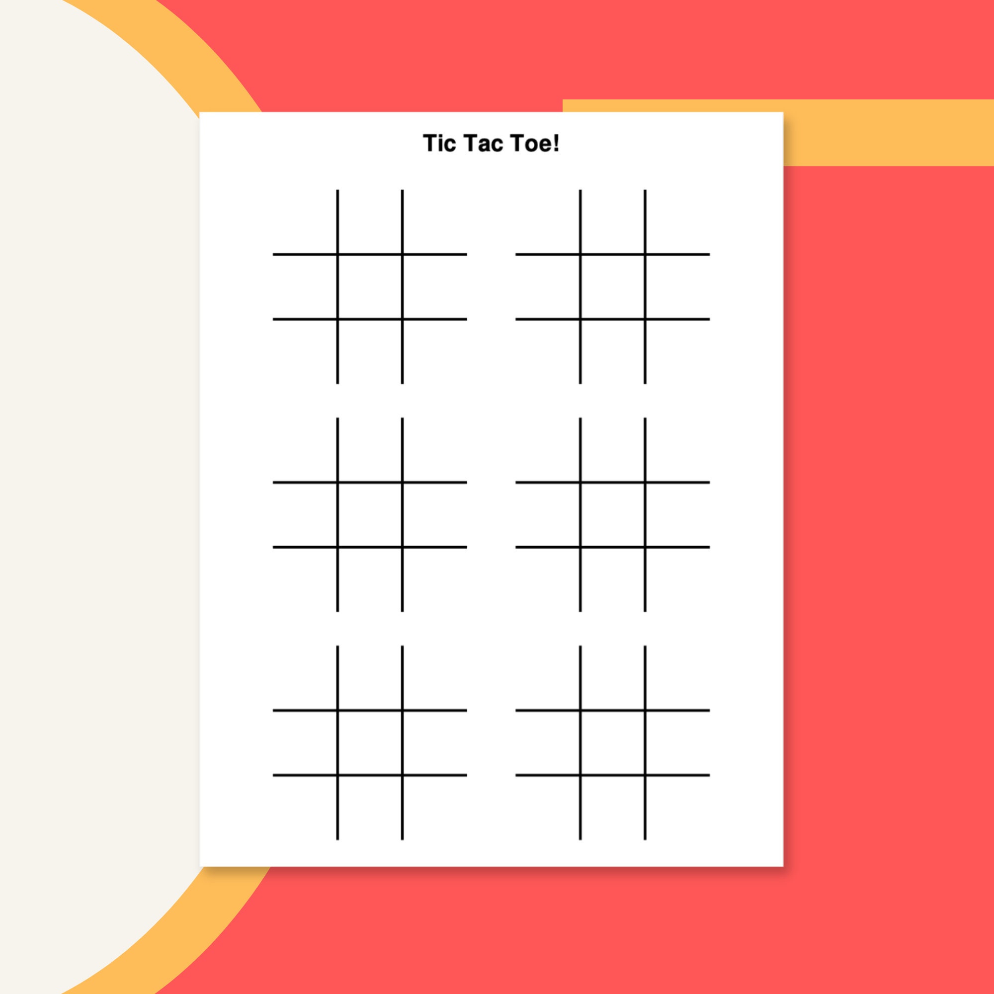 Jumbo Tic Tac Toe Printable Game Grids Noughts and Crosses Xs and Os ...