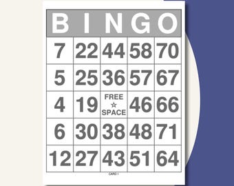 100 cartones de bingo gigantes con letra grande, ¡nuevo diseño! / 1 por página / PDF imprimible / Juego completo, ¡todo lo que necesitas! (Descarga digital)