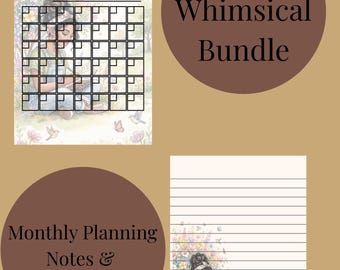 Spring Watercolor Journal Pages, Habit Tracker & Mood Tracker Printable Bundle, Whimsical Garden Planner, Daily Affirmations  To-Do List