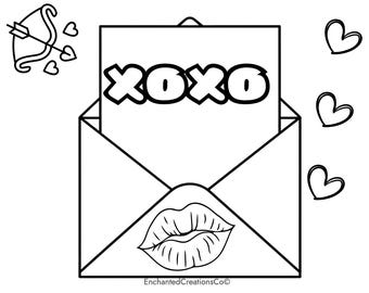XOXO KISS Paint and Sip Canvas | Valentine Paint Night Design | Cupid Arrow Love Letter Paint Canvas | Digital Download | Sip and Paint