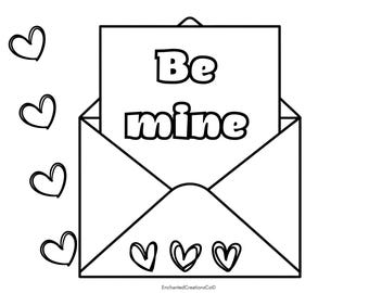Be Mine Paint and Sip Canvas | Valentine Paint Night Design | Love Letter Paint Canvas | Digital Download | Sip and Paint Outline | Instant