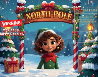 North pole elf treat pouch template