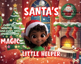 Santa's Little Helper Hot Cocoa Pouch Template | Elf Christmas Wrap (Digital Download)