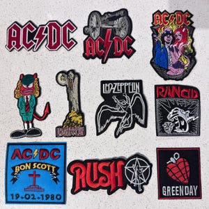 Écussons brodés rock classique/heavy metal, logo de groupe de musique guitare, écusson thermocollant punk rock pour gilet tactique, veste ou sac à dos.