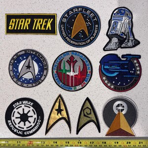 Space Exploration Embroidered Patches, Sci Fi Spaceship Robot Iron On Patch, Galactic Command Sew On Applique for Jacket Backpack Vest