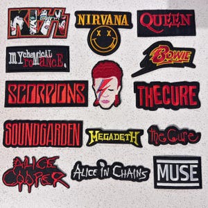 Parches bordados de música rock, parche con el logo de una banda de rock alternativo, punk y metal, aplique de música gótica para chaqueta, chaleco y mochila.