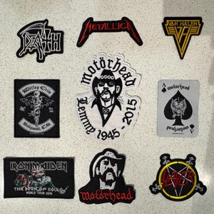 Heavy Metal Band Embroidered Patches | Rock Band Iron On Patch Collection | Metallica, Motörhead, Slayer, Iron Maiden Patch