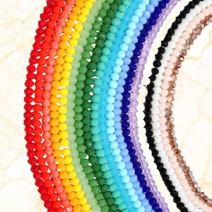 Faceted Crystal Loose Beads, Flat Wheel Beads 1mm-10mm for DIY Jewelry Making, Beading Accessories for Handmade Necklaces and Bracelets