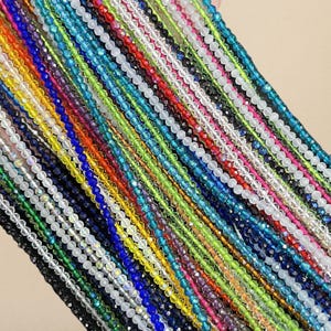 Cuentas de vidrio facetadas de 4 mm, exquisitas cuentas de estilo noble para hacer collares y pulseras de joyería hechas a mano, tira de 38 cm