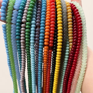 Solid Color Abacus Spacer Beads 5x8mm Loose Wheel Beads for DIY Jewelry Making, Gaskets for Necklaces & Bracelets Crafting