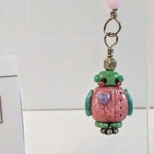 Robot Not A Robot mismatch dangle earrings - weird jewelry - aesthetic jewelry - sterling silver pastel cute robot charms robot test