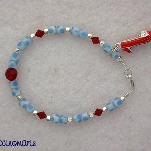NO PLACE like HOME - ruby red slipper bracelet - sterling charm Dorothy Toto Oz Wizard Munchkins tornado Not in Kansas anymore Baum