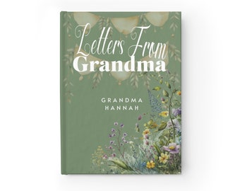 Brieven aan mijn kleinkinderen dagboek, gepersonaliseerd berichtdagboek van oma, gepersonaliseerd cadeau voor kleindochter of kleinzoon, saliegroen