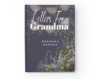 Letters To My Grandchildren Journal, Personalized Message Journal from Grandma, Personalized Gift for Granddaughter or Grandson, Stormy Blue