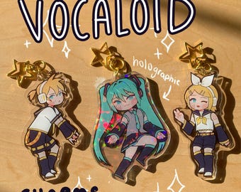 Vocaloid Acrylic Charms | Vocaloid Keychains | 3.5" | Hatsune Miku | Kagamine Len/Rin
