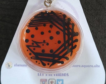 Salmonella XLD Agar Petri Dish Keychain | Microbiology Lab Tech Gift