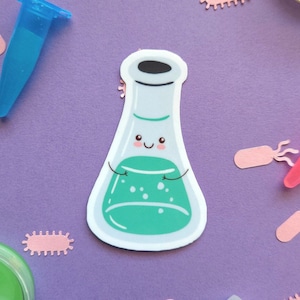 Etiqueta engomada del vaso de laboratorio/Etiqueta de química/Etiqueta del científico de laboratorio/Etiqueta del laboratorio médico/Etiqueta de ciencia del laboratorio clínico