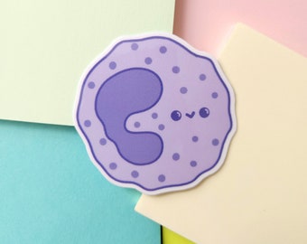 Basophil Kawaii Stickers|Hematology,Blood Cells Art|MLT, Lab Tech,Nurse Stickers|Laboratory Gifts|Immunology Stickers|White Cells sticker