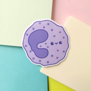 Basophil Kawaii Stickers|Hematology,Blood Cells Art|MLT, Lab Tech,Nurse Stickers|Laboratory Gifts|Immunology Stickers|White Cells sticker