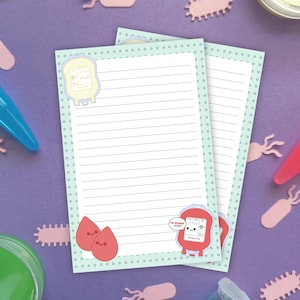 Blood Bank Notepad, Lab Stationery for MLS, MLT, Laboratory Tech, Lab Week Gift