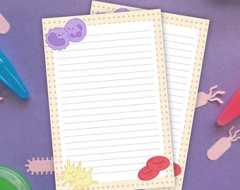Hematology Blood Cells Notepad-Cute Medical Lab Stationery for Lab Techs, Laboratory Week