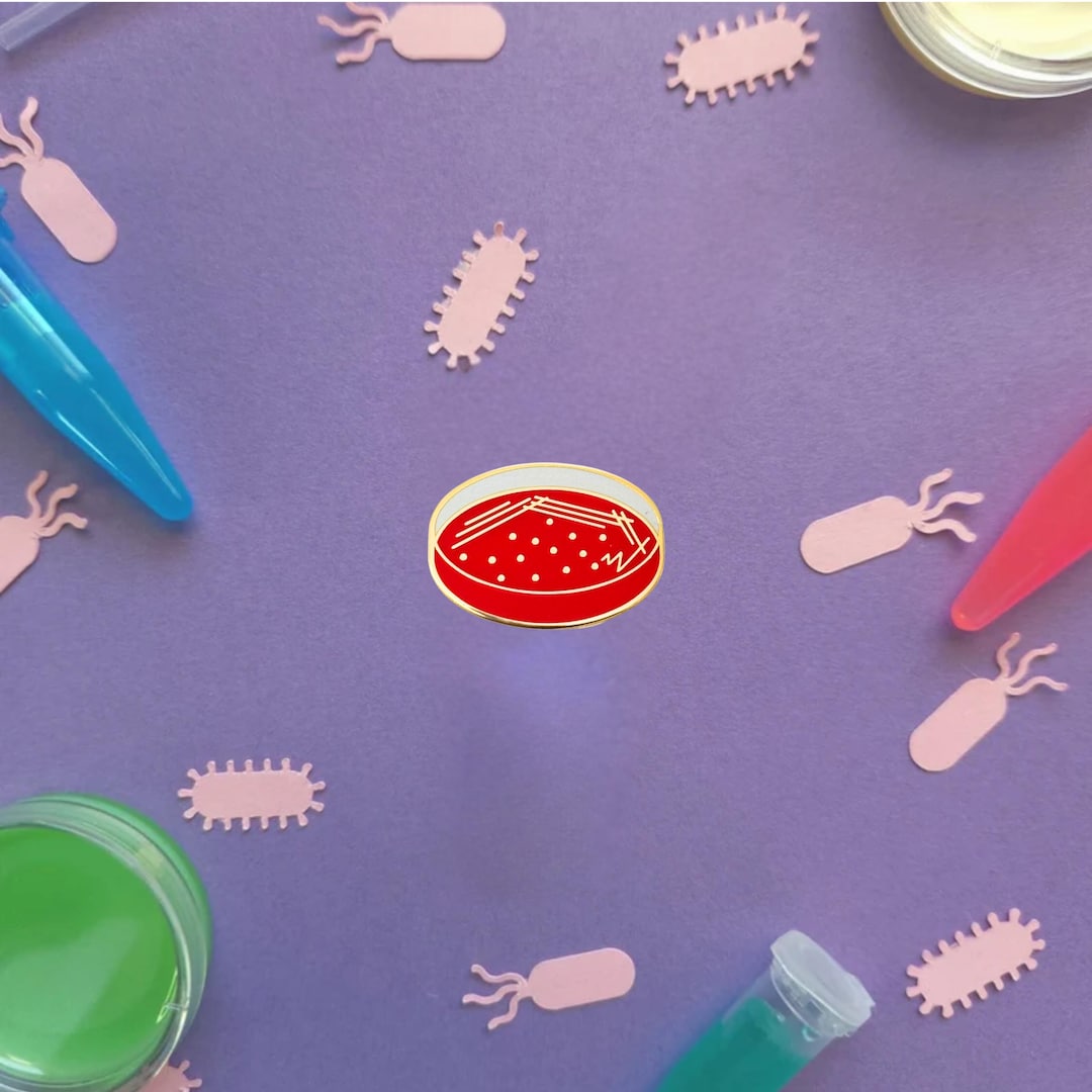 Blood Agar Petri Dish Enamel Pin. Microbiology Accessory, MLT, MLS ...