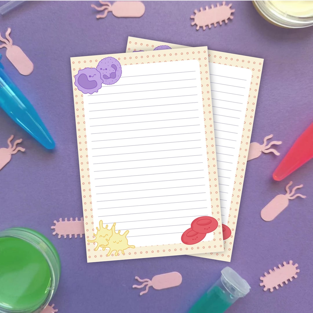 Hematology Blood Cells Notepad-cute Medical Lab Stationery for Lab ...