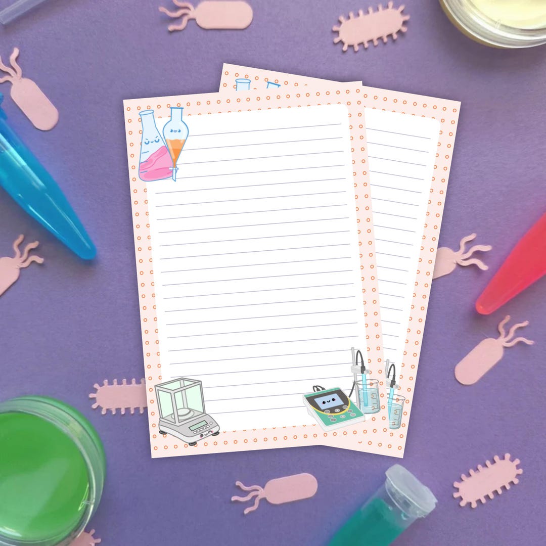 Cute Lab Notes Examples Chemistry Lab Notepad, Cute-laboratory Stationery for Chemist ...