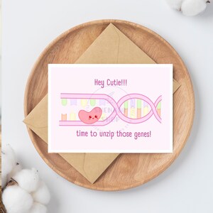 Funny Genetics Love Card-Science DNA Greeting, Funny Gift for MLT,MLS and Lab Techs image 2