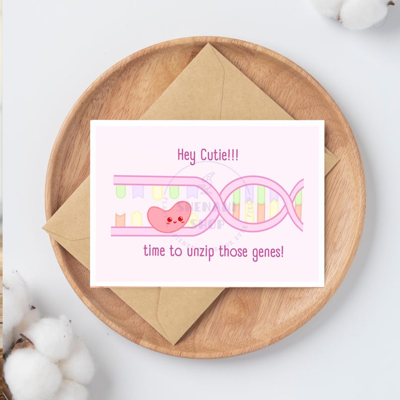 Funny Genetics Love Card-Science DNA Greeting, Funny Gift for MLT,MLS and Lab Techs image 2