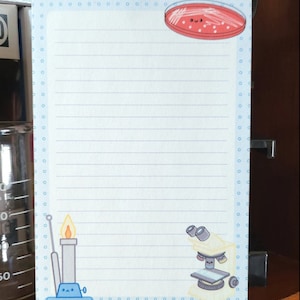 Mikrobiologia Kawaii Lined Memopad, Notatnik|Notatki z mikrobiologii|Notatnik laboratoryjny z mikrobiologii|Prezenty laboratoryjne MLT STEM|Artykuły papiernicze laboratoryjne