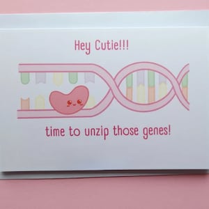 遺伝学の面白い愛のグリーティング カード|分子生物学の面白いグリーティング カード|DNA グリーティング カード|科学 DNA お祝いカード|遺伝学の愛のギフト