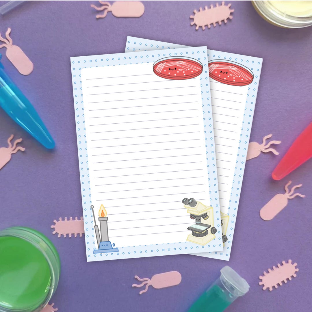 Cute Lab Notes Examples Microbiology Lab Notepad | Clinical Lab Stationery for MLS, MLT & Lab ...