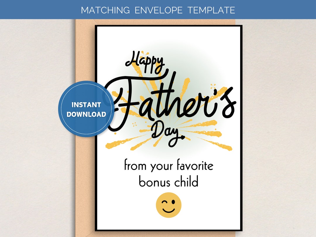 Printable Stepdad Father's Day Card Printable Father's Day Card for Step Dads - Etsy