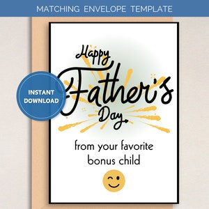 Printable Stepdad Father's Day Card Printable Father's Day Card for ...