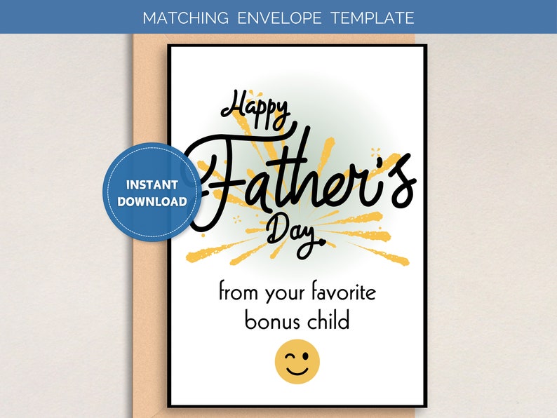 Printable Stepdad Father's Day Card Printable Father's Day Card for ...