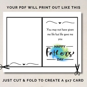 Printable Stepdad Father's Day Card Printable Father's Day Card for ...