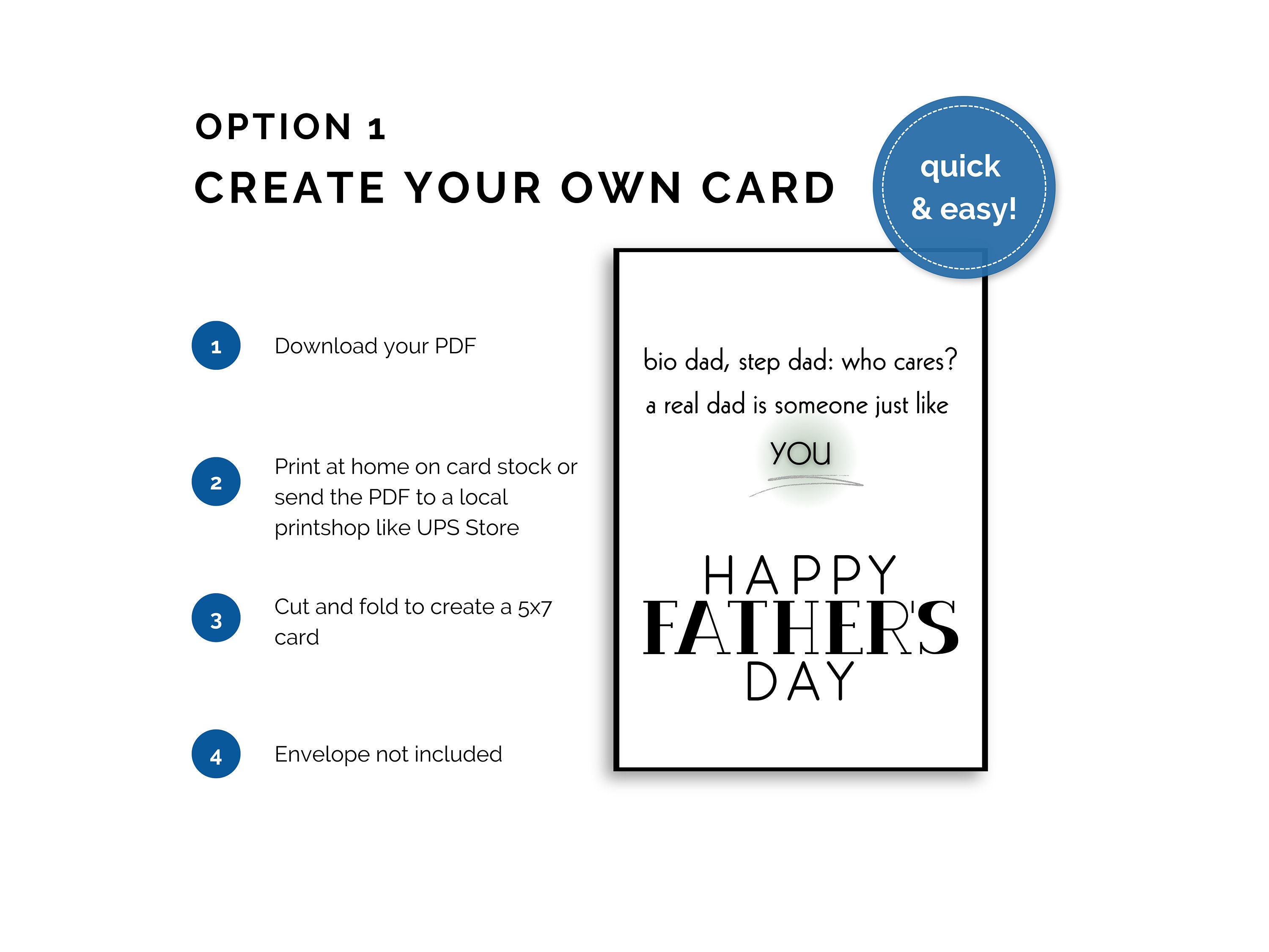 Printable Stepdad Father's Day Card Printable Father's Day Card for ...