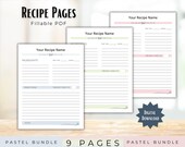 Editable Recipe Page Bundle - fillable cookbook pages - personalized recipe - minimalist recipe page - blank recipe - recipe PDF