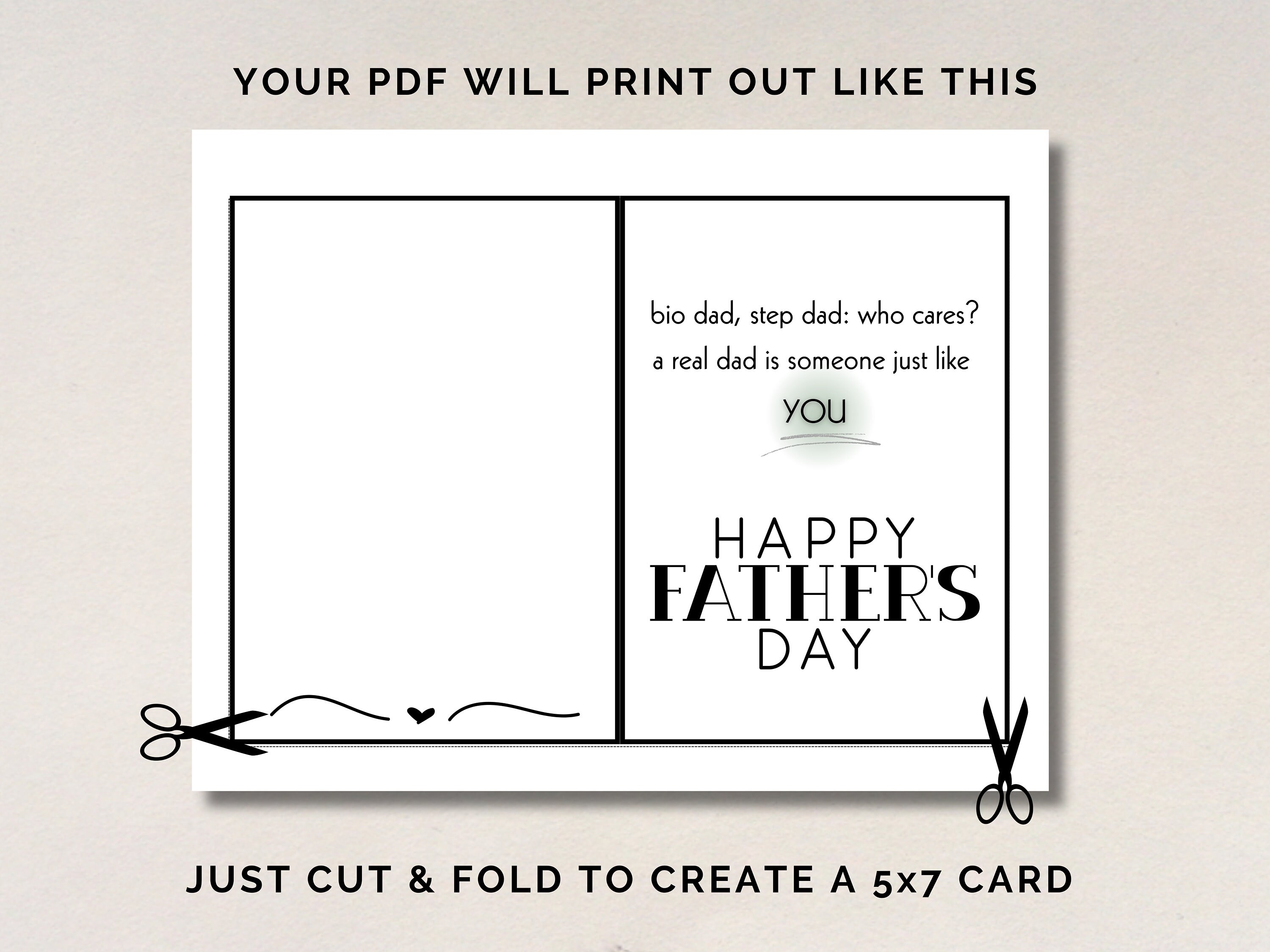 Printable Stepdad Father's Day Card Printable Father's Day Card for ...
