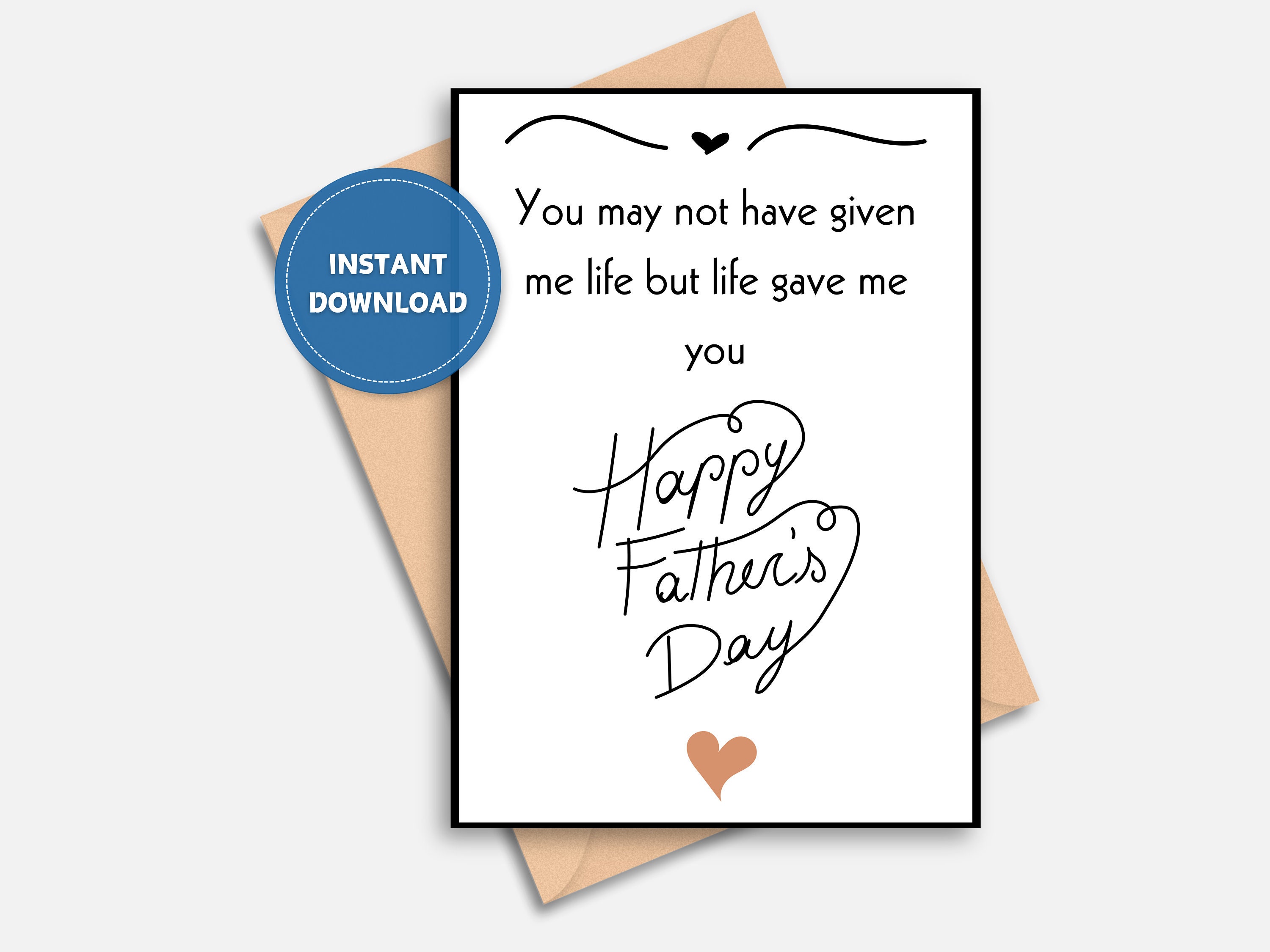 Printable Stepdad Father's Day Card; Printable Father's Day Card for Step Dads - Etsy