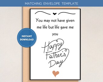 Printable Stepdad Father's Day Card Printable Father's Day Card for ...